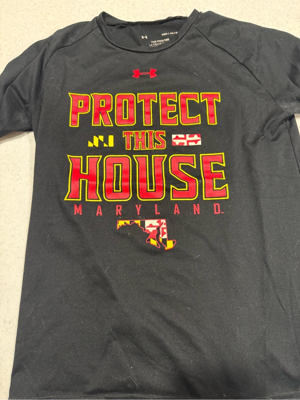 Under Armour Black Performance Tee with Red Logo